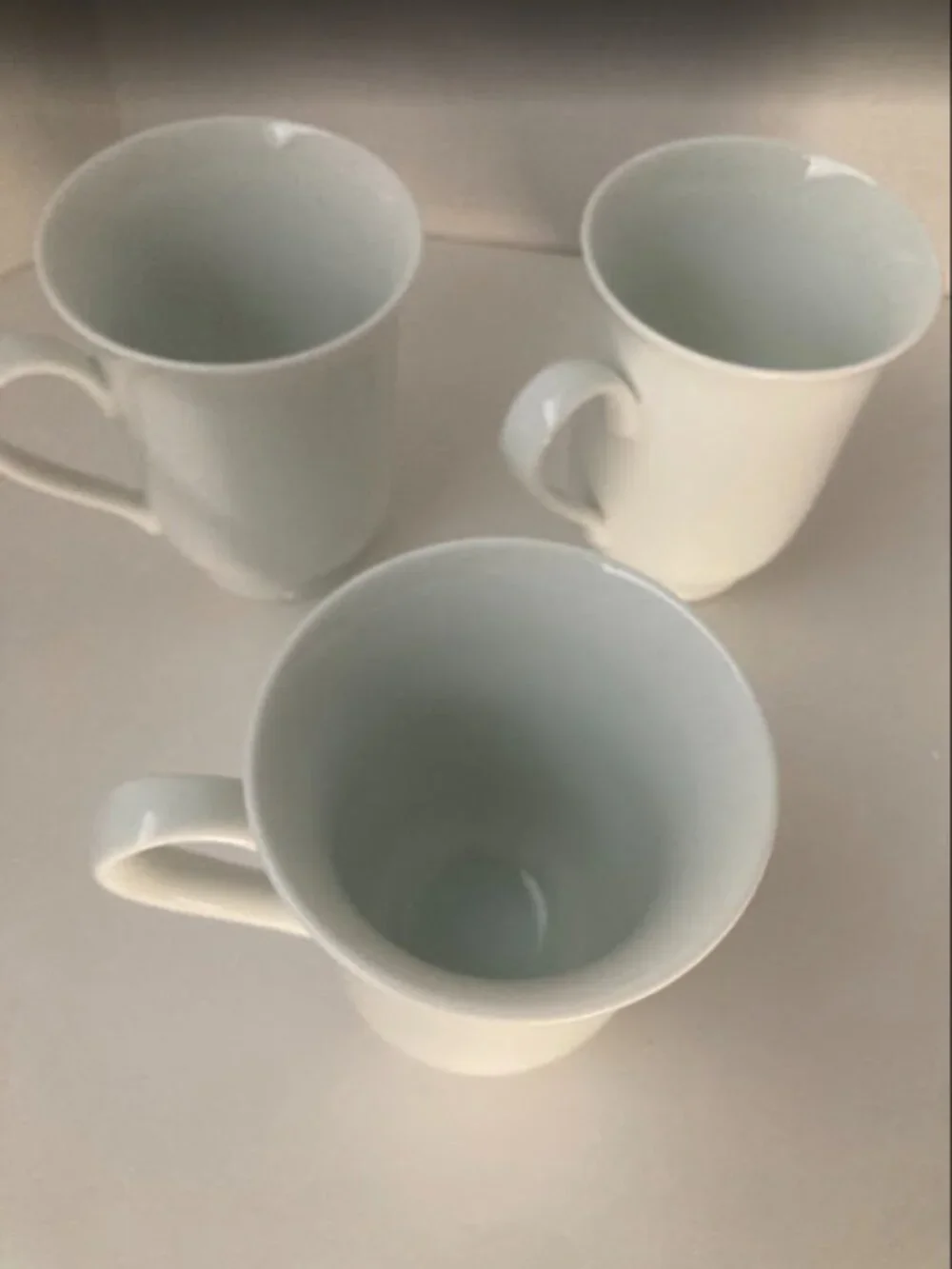 Pottery Barn PB White Porcelain Footed Coffee Mugs